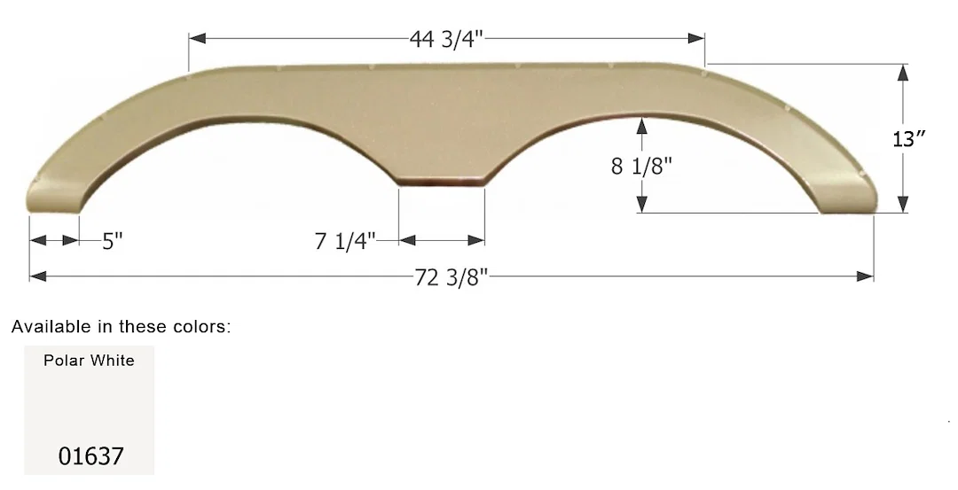 01637 – ICON Fender Skirt, Vehicle Fitment: Various Keystone Laredo/ Challenger Models 72-3/8 Inch Length x 13 Inch H...